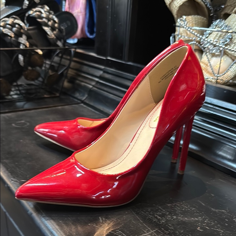 Fashion Nova Glossy Red Heels